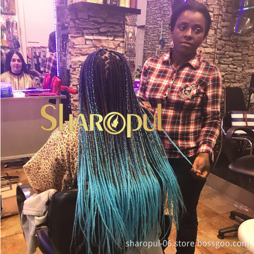 cheap price heat resistant Fiber 24inch 100gram Ombre Color twist braid crochet Box braid hair cheap synthetic braiding hair